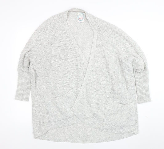 Faithful and True Womens Grey Chunky Knit Long Sleeve Cardigan Size 12