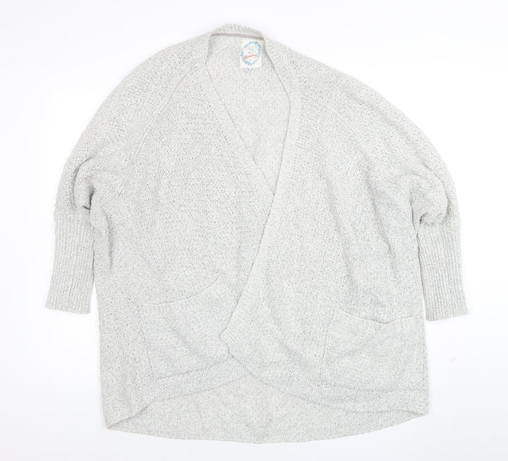 Faithful and True Womens Grey Chunky Knit Long Sleeve Cardigan Size 12