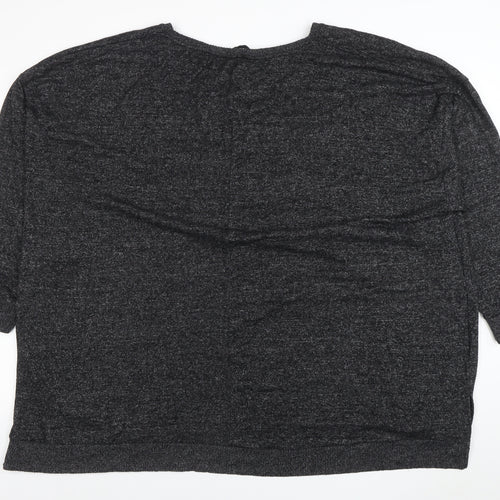 Yours Women’s Grey Sequin 3/4 Sleeve Plus Size Pullover Jumper