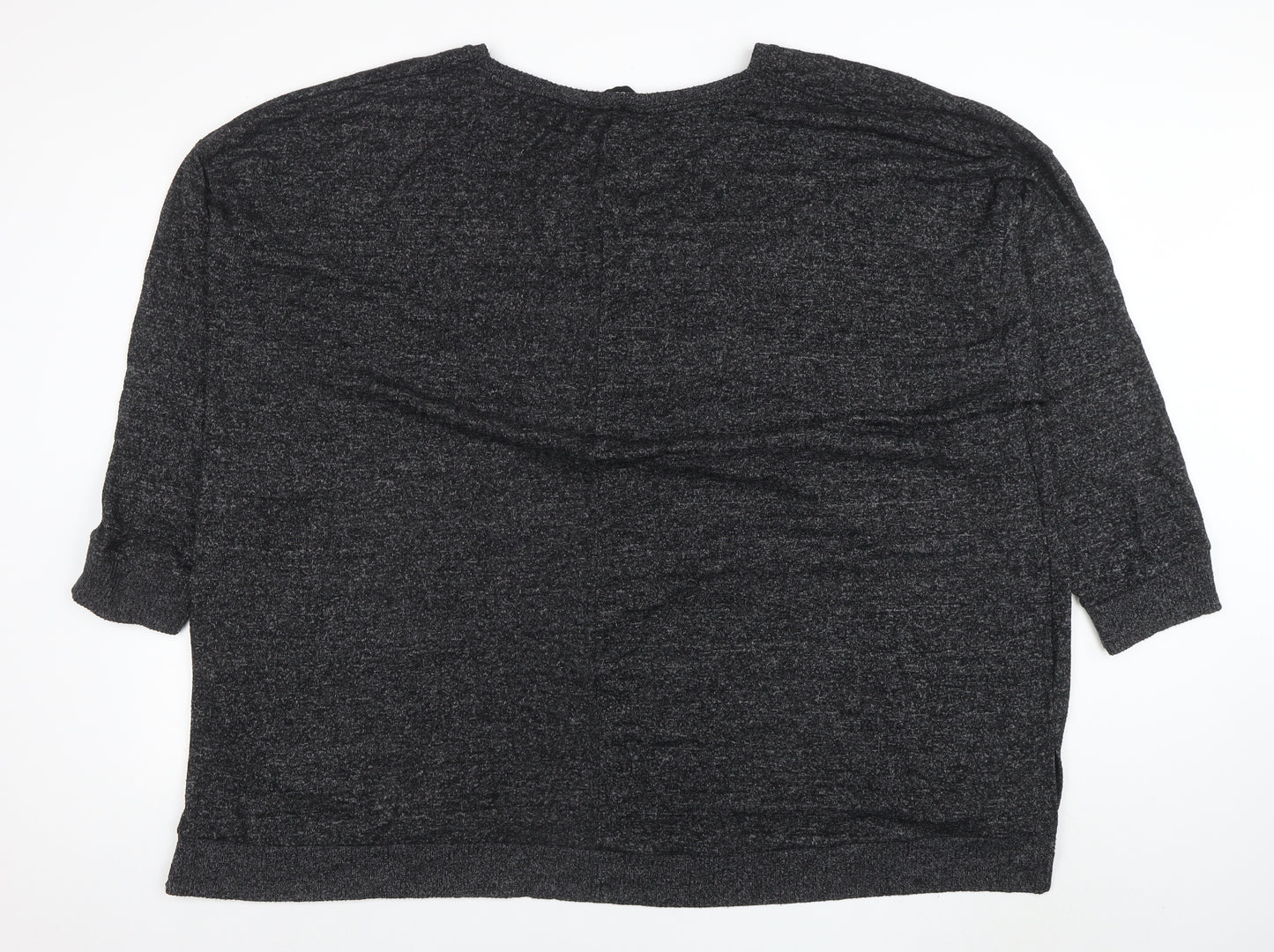 Yours Women’s Grey Sequin 3/4 Sleeve Plus Size Pullover Jumper