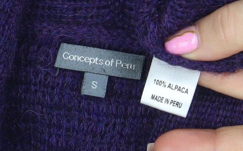 Concepts of Peru Women’s Purple Alpaca Knit Cardigan Size S
