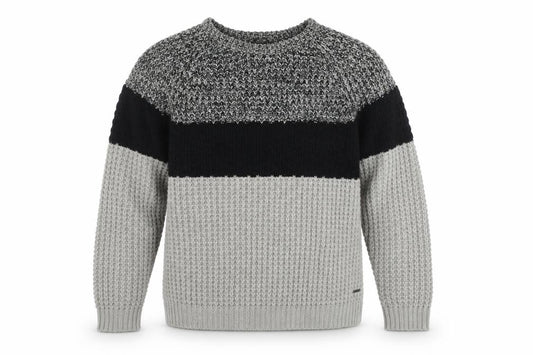 Front view of River Island Men's Grey Chunky-Knit Acrylic jumper 2XL