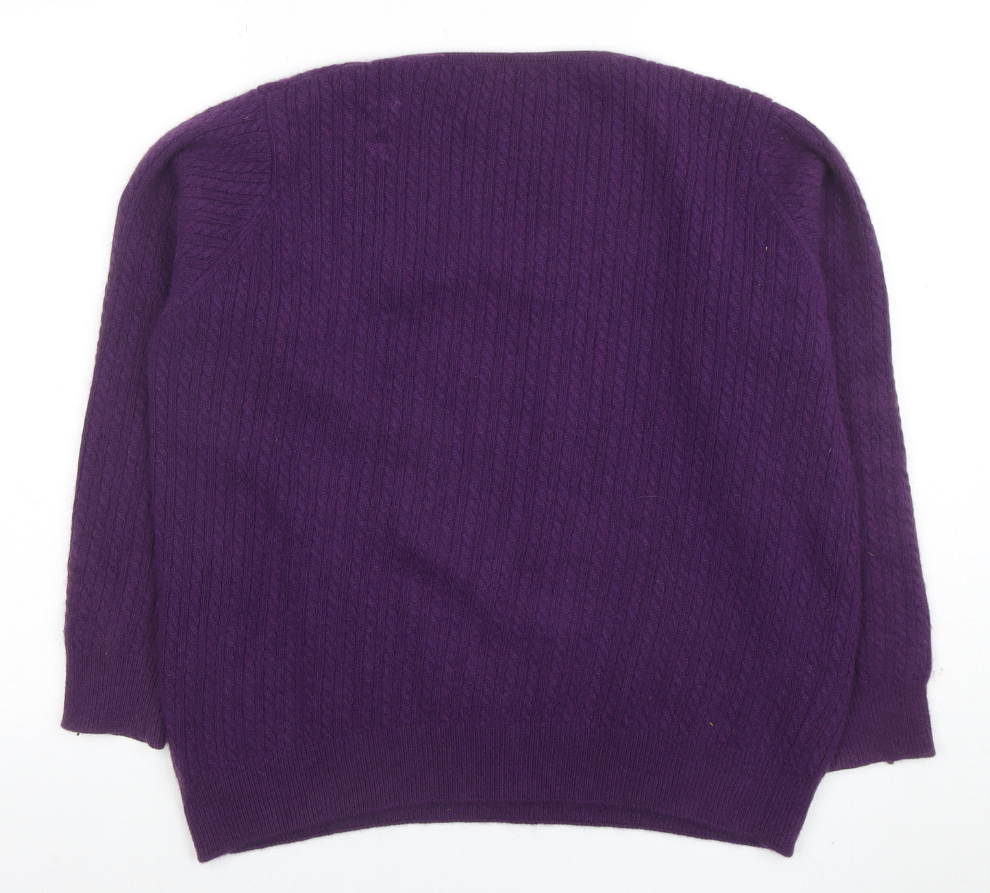 House of Bruar Women Purple Lambswool Angora V-Neck Jumper L