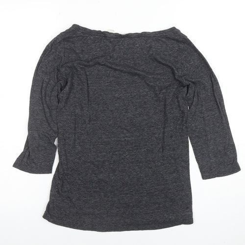 O'Neill Women's Grey Boat Neck 3/4 Sleeve Nautical T-Shirt Size M