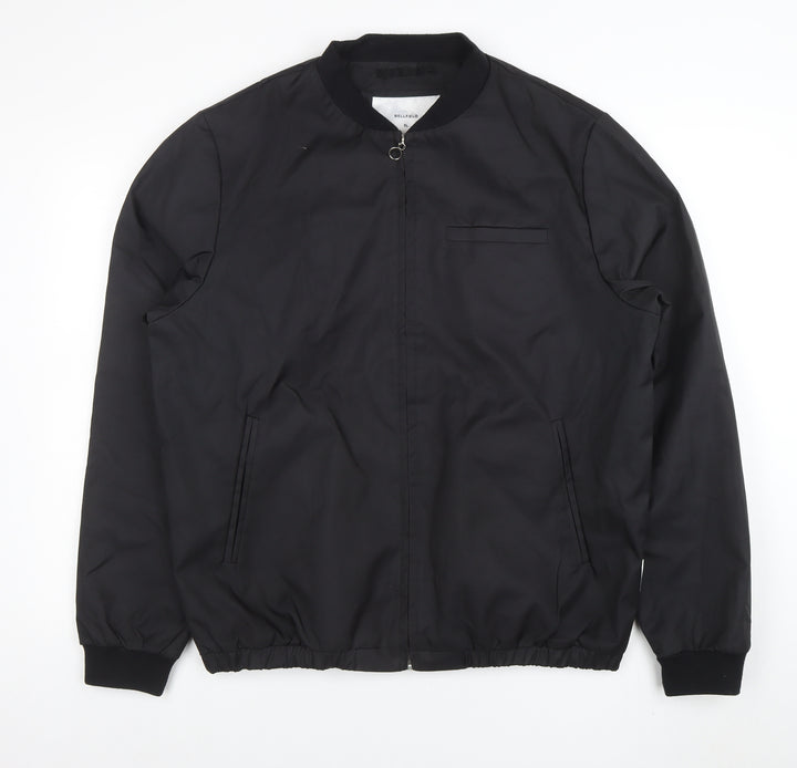 Bellfield Men's Black XL Bomber Jacket Full Zip Casual