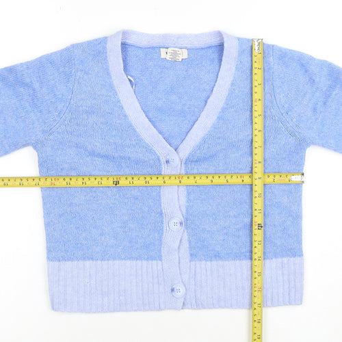 YESLOLA Women Blue XS V-Neck Button Knit Cardigan Jumper