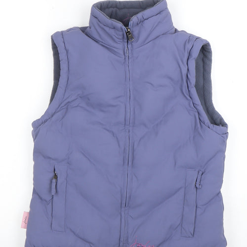 Joules Women's Blue Puffer Waistcoat Size 8 Lightweight Zip