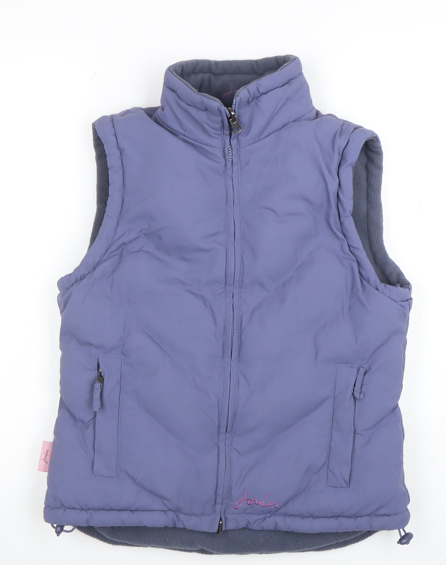 Joules Women's Blue Puffer Waistcoat Size 8 Lightweight Zip