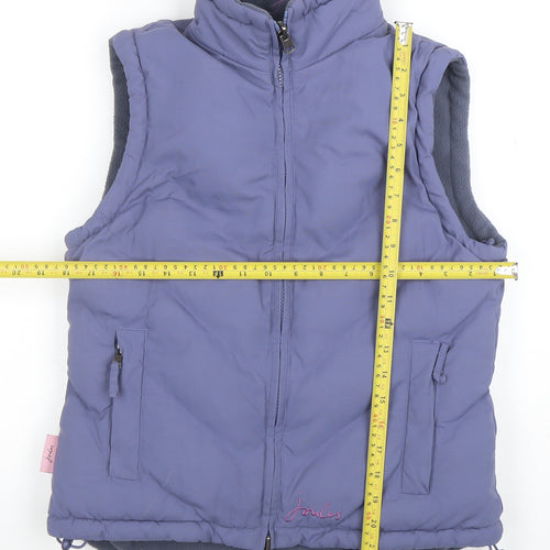 Joules Women's Blue Puffer Waistcoat Size 8 Lightweight Zip