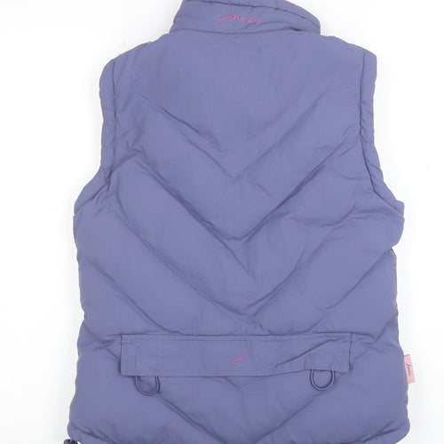 Joules Women's Blue Puffer Waistcoat Size 8 Lightweight Zip