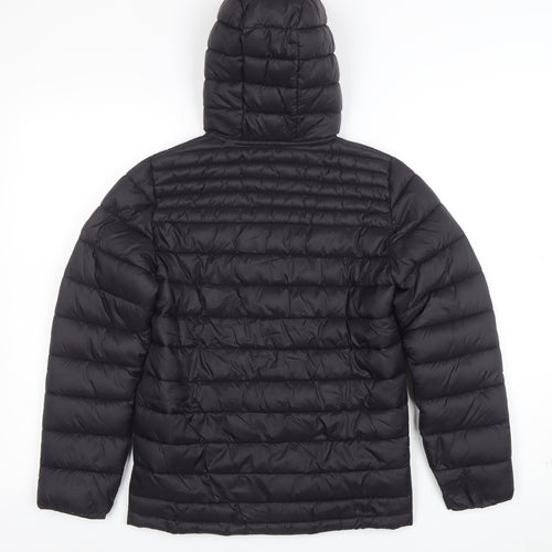 SoulCal & Co Boys Black Hooded Puffer Jacket 11-12 Years Quilted Full Zip