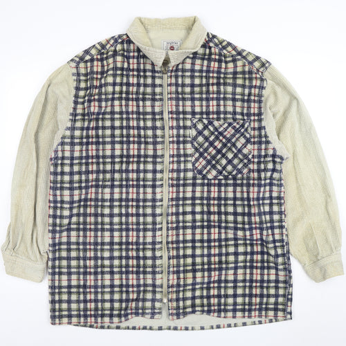 V-Torf Mens Multicoloured Checked Corduroy Zip Jacket Size L