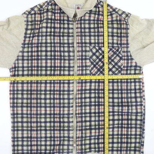 V-Torf Mens Multicoloured Checked Corduroy Zip Jacket Size L