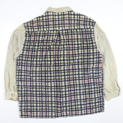 V-Torf Mens Multicoloured Checked Corduroy Zip Jacket Size L