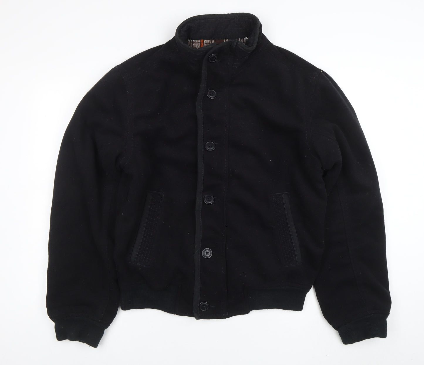 Abercrombie & Fitch Men's Black Wool Elk Lake Bomber Jacket Size M