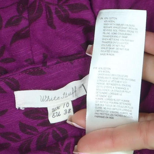 White Stuff Women’s Purple Floral A-Line Jersey Dress Size 10