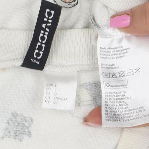 H&M Divided Womens White Sushi Print Pullover Sweatshirt L