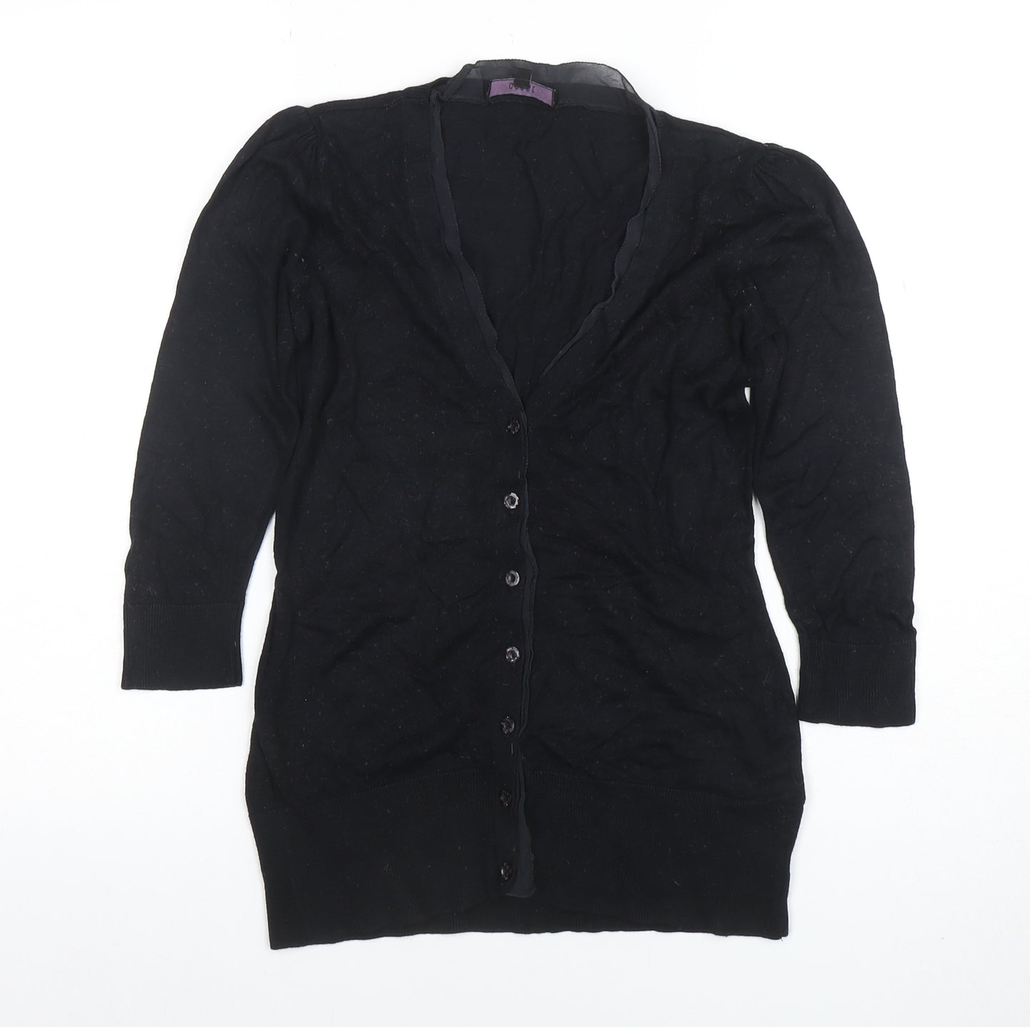 Coast Womens Black Size 8 V-Neck Button Cardigan