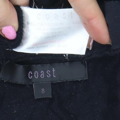 Coast Womens Black Size 8 V-Neck Button Cardigan