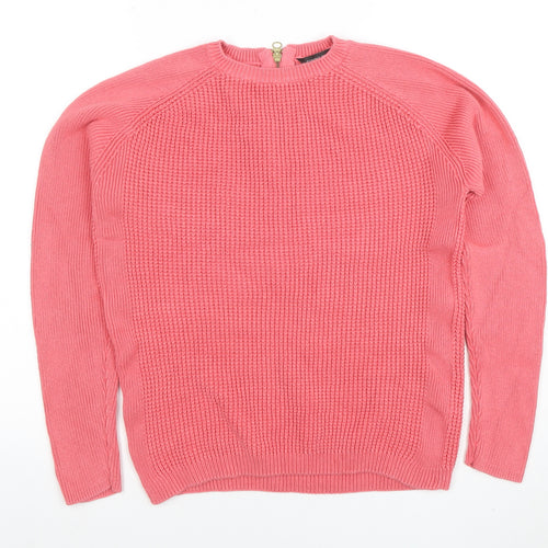 Dorothy Perkins Women's Pink Cotton Crew Neck Jumper Size 12