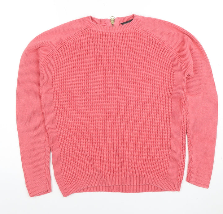 Dorothy Perkins Women's Pink Cotton Crew Neck Jumper Size 12