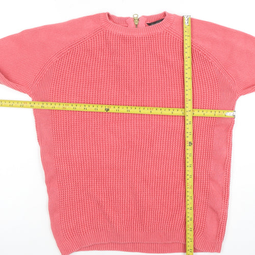 Dorothy Perkins Women's Pink Cotton Crew Neck Jumper Size 12