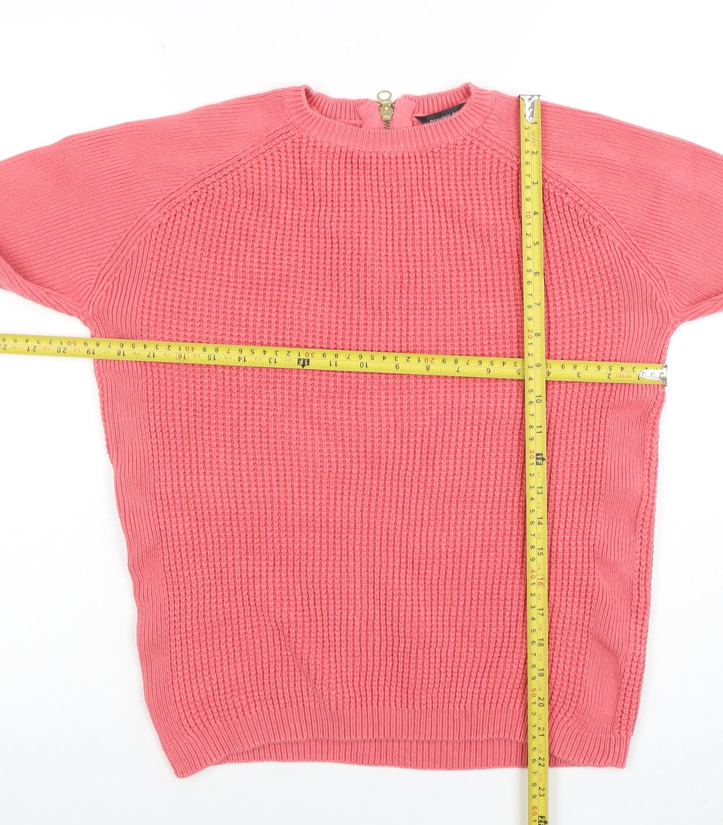Dorothy Perkins Women's Pink Cotton Crew Neck Jumper Size 12