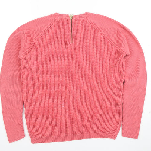 Dorothy Perkins Women's Pink Cotton Crew Neck Jumper Size 12