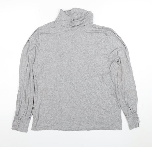 Laura Ashley Women’s Grey Roll Neck Long Sleeve Jersey Top Size 12