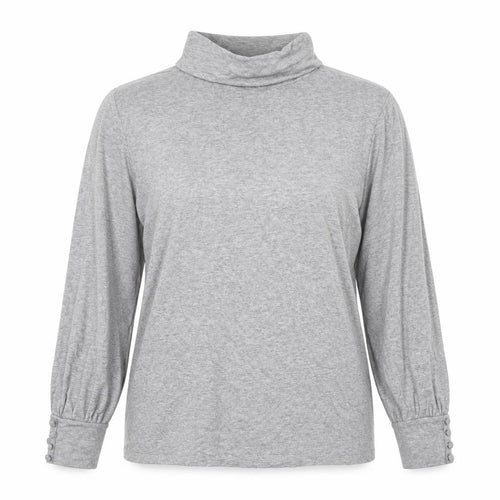 Laura Ashley Women’s Grey Roll Neck Long Sleeve Jersey Top Size 12