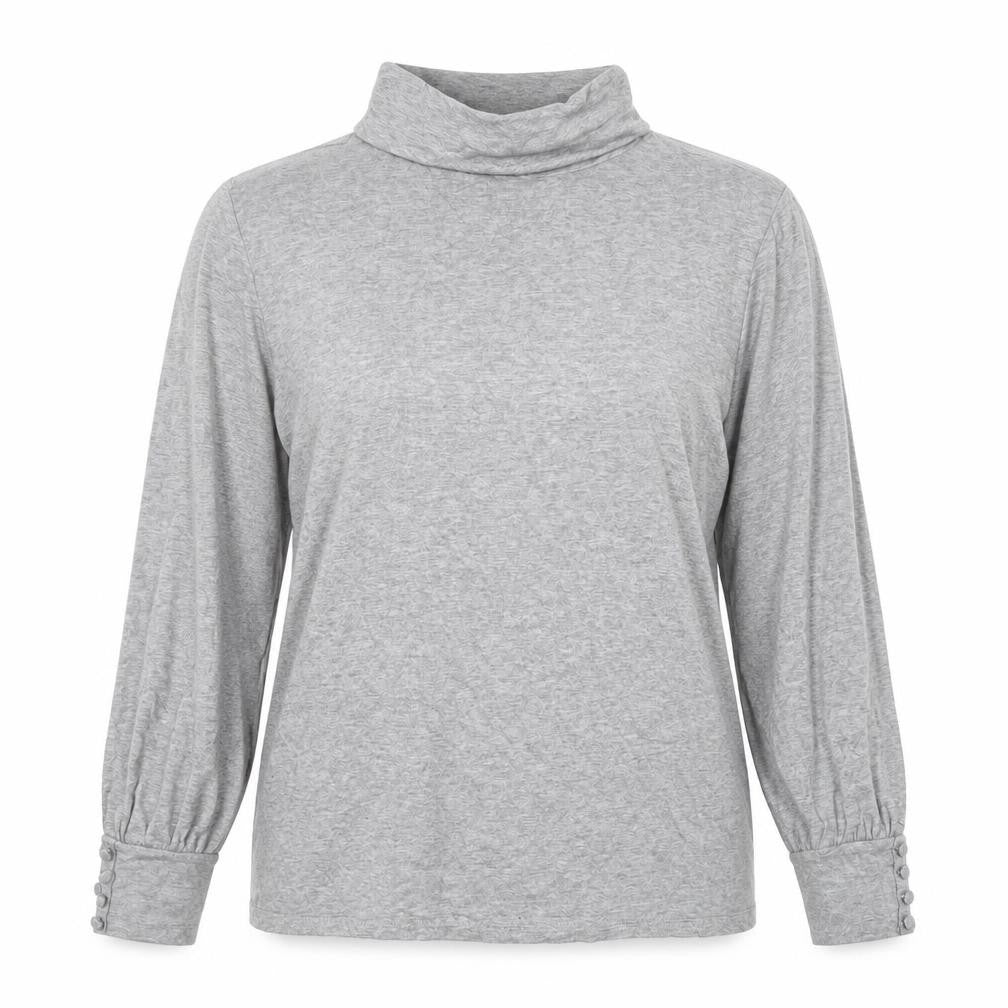 Laura Ashley Women’s Grey Roll Neck Long Sleeve Jersey Top Size 12
