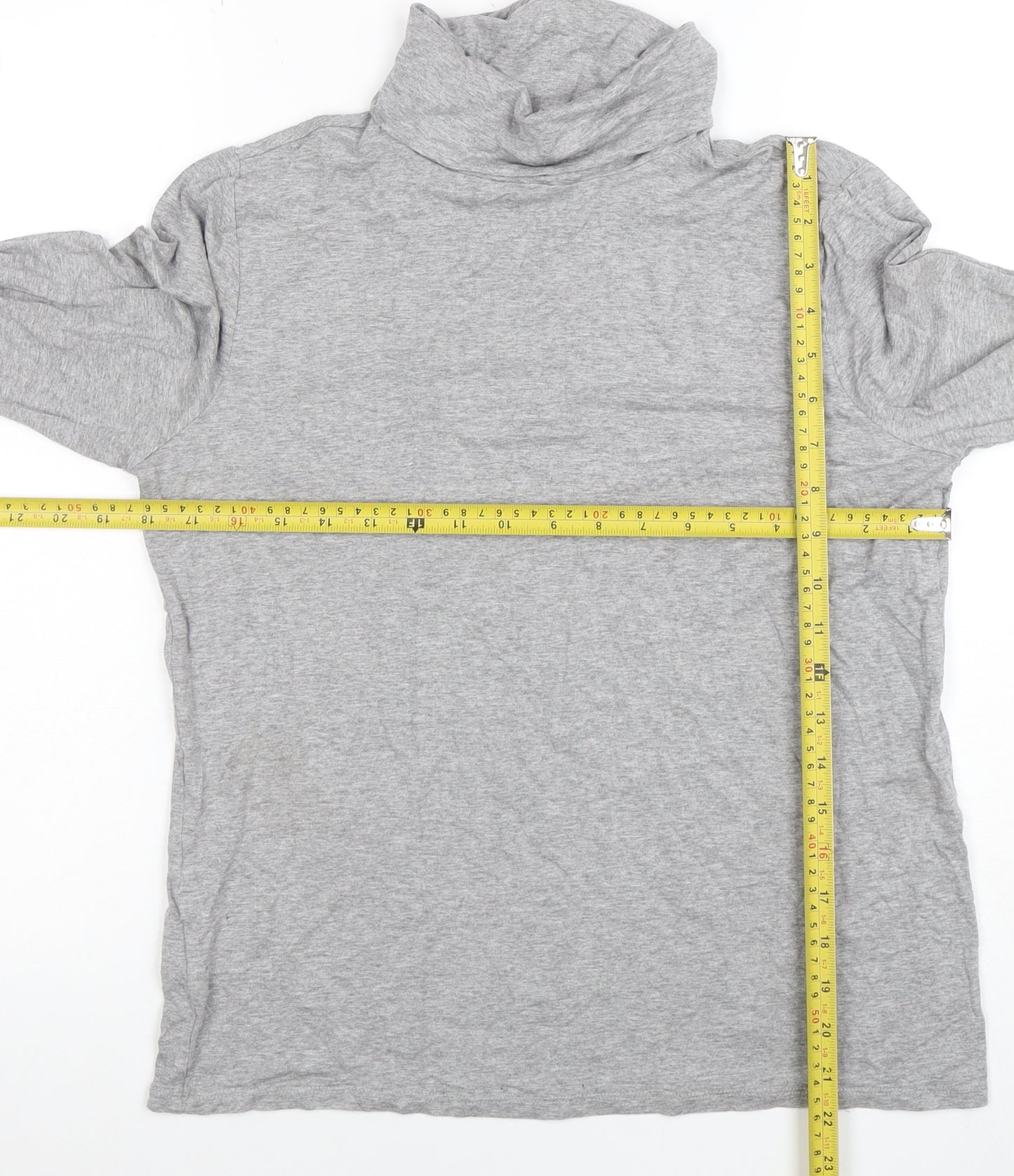 Laura Ashley Women’s Grey Roll Neck Long Sleeve Jersey Top Size 12