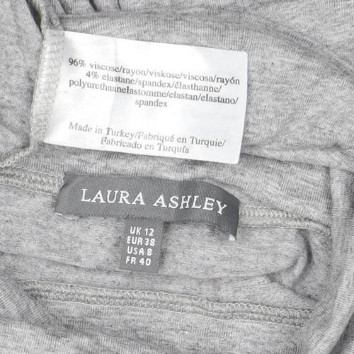Laura Ashley Women’s Grey Roll Neck Long Sleeve Jersey Top Size 12