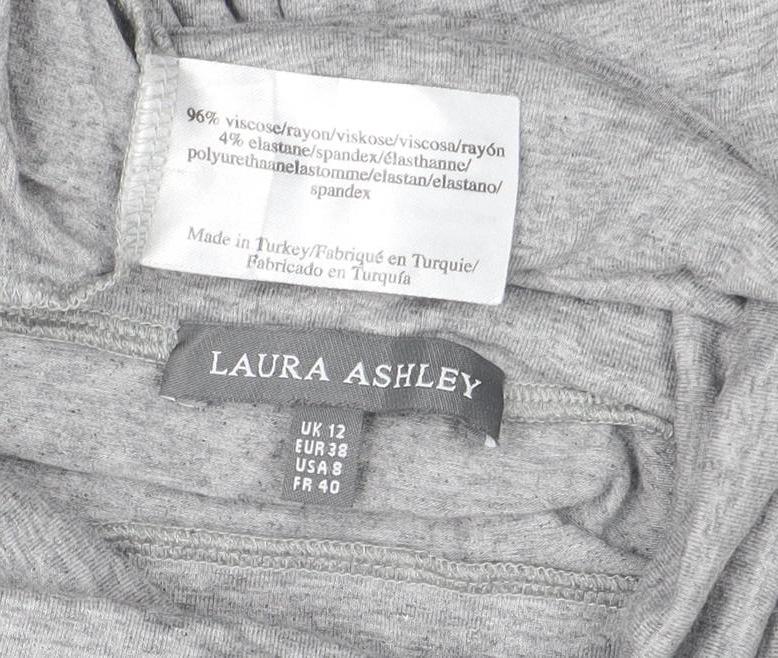 Laura Ashley Women’s Grey Roll Neck Long Sleeve Jersey Top Size 12