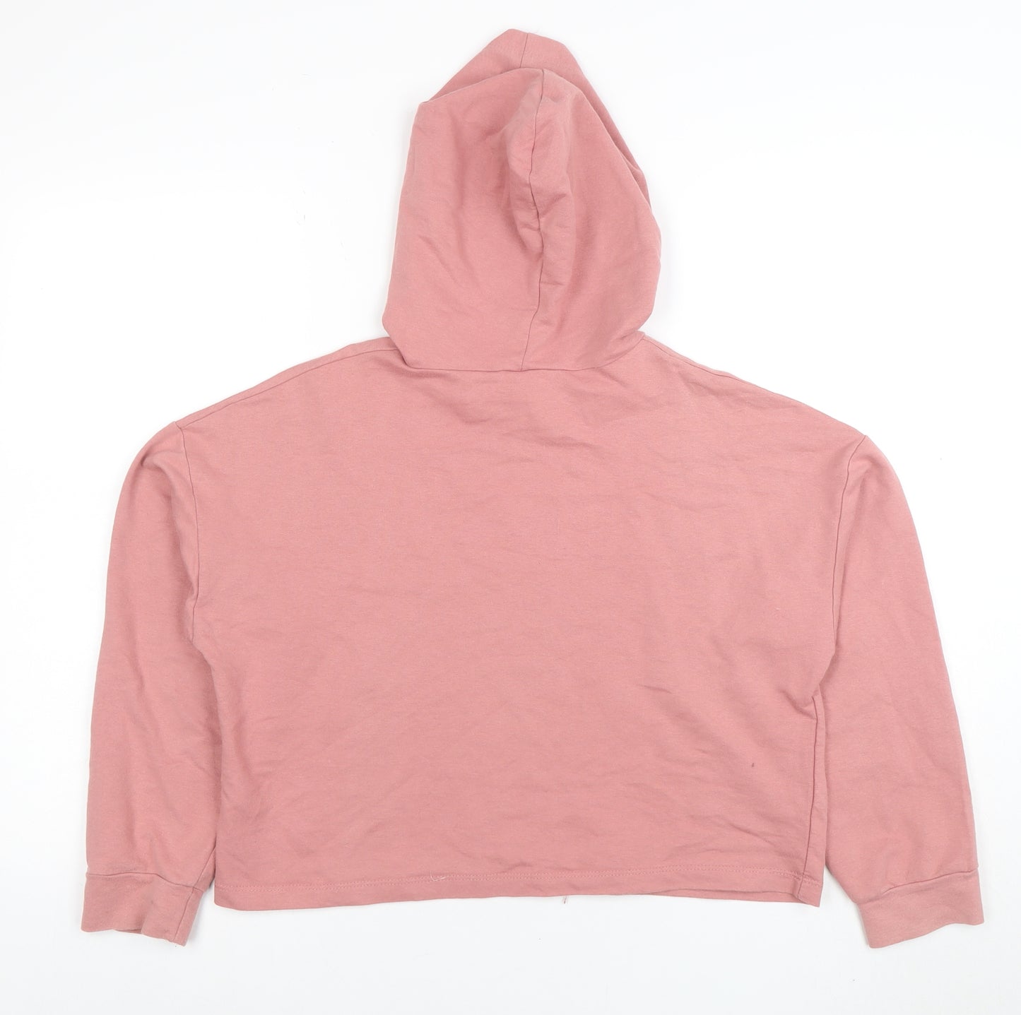 LDR Woman Pink Hooded Pullover Hoodie Angel Print L XL Cotton