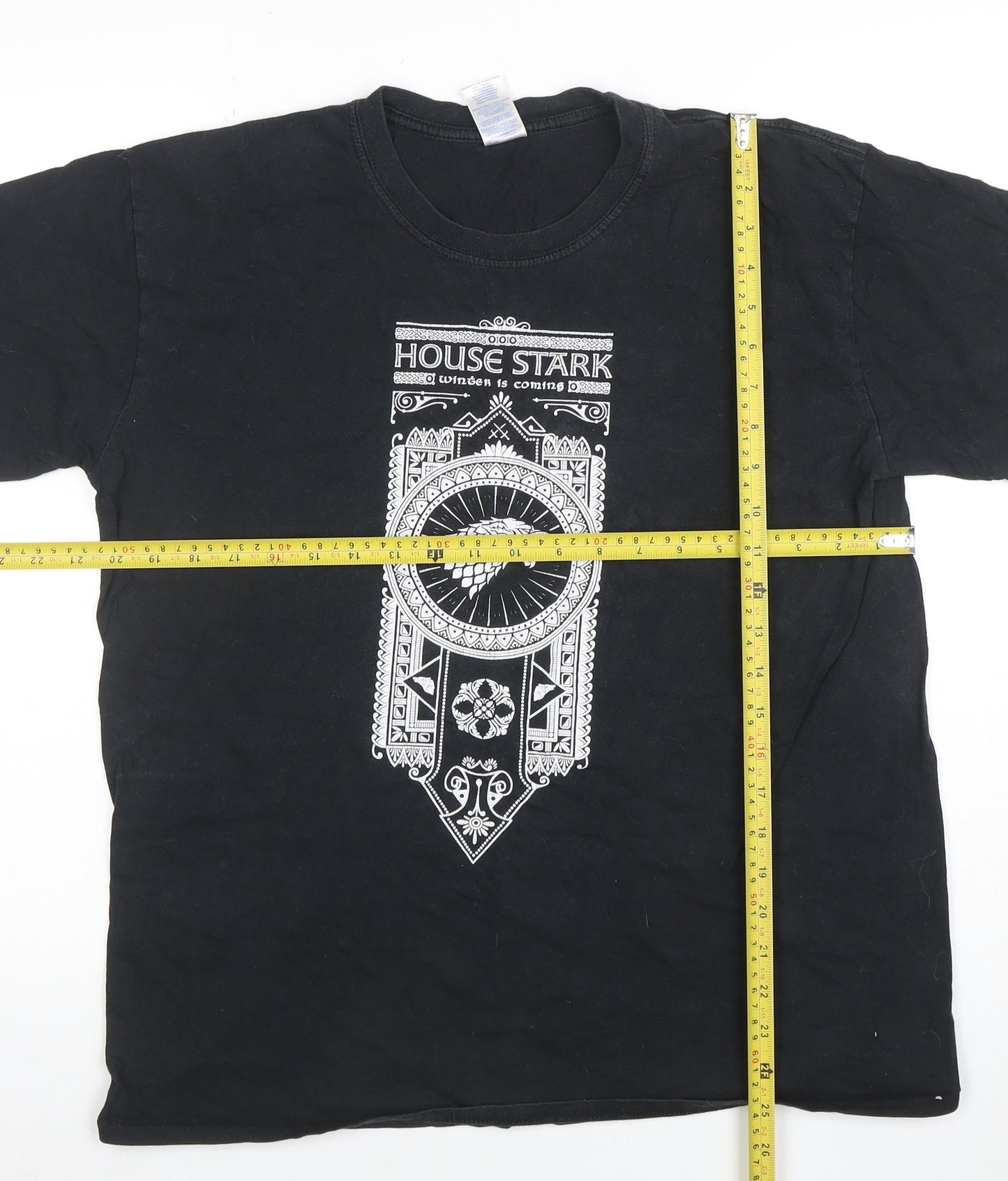 Gildan Men's Black House Stark Game of Thrones Cotton T-Shirt Size L