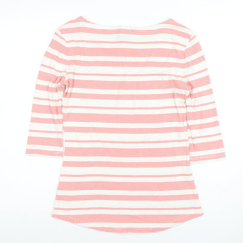 Anokhi & Addison Women's Multicoloured Striped 3/4 Sleeve Boat Neck Top Size L
