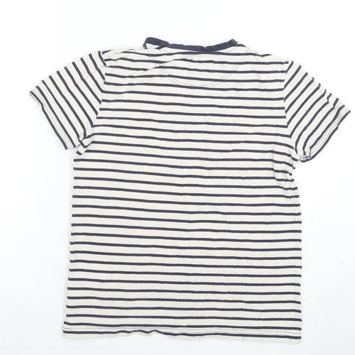 Lyle & Scott Boys Blue Striped Cotton T-Shirt 14-15 Years Regular Fit