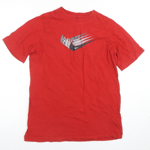 Nike Boys Red XL Sports Logo Cotton Short Sleeve T-Shirt