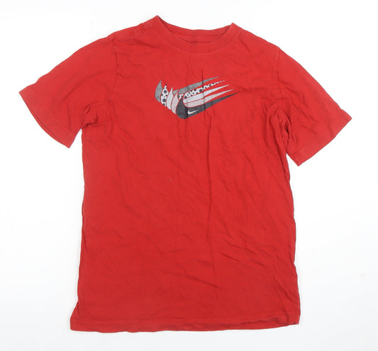 Nike Boys Red XL Sports Logo Cotton Short Sleeve T-Shirt