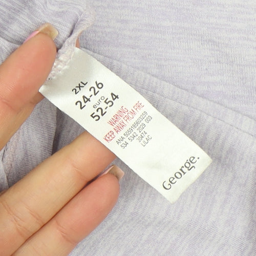 George Women’s 2XL Lilac 3/4 Sleeve Relaxed Fit Active T-Shirt