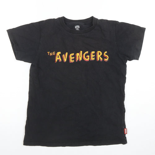 Uniqlo Kids Marvel Avengers Black Short Sleeve T-Shirt 11-12 Years