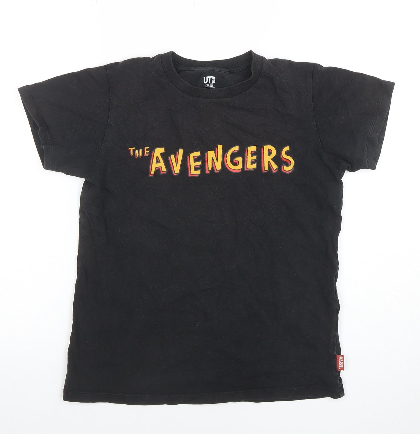 Uniqlo Kids Marvel Avengers Black Short Sleeve T-Shirt 11-12 Years