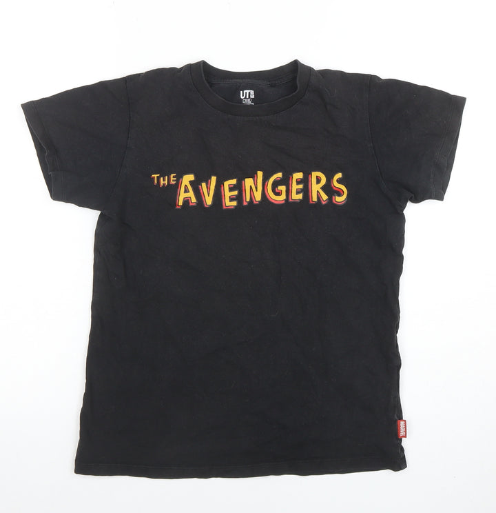 Uniqlo Kids Marvel Avengers Black Short Sleeve T-Shirt 11-12 Years