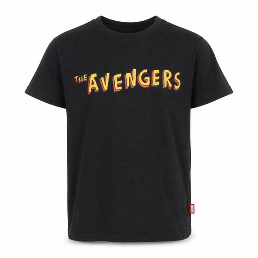 Front view of Uniqlo Kids Marvel Avengers Black Short Sleeve T-Shirt 11-12 Years