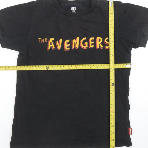 Uniqlo Kids Marvel Avengers Black Short Sleeve T-Shirt 11-12 Years