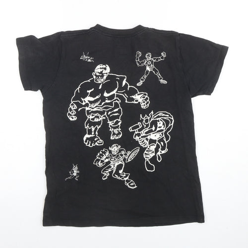 Uniqlo Kids Marvel Avengers Black Short Sleeve T-Shirt 11-12 Years