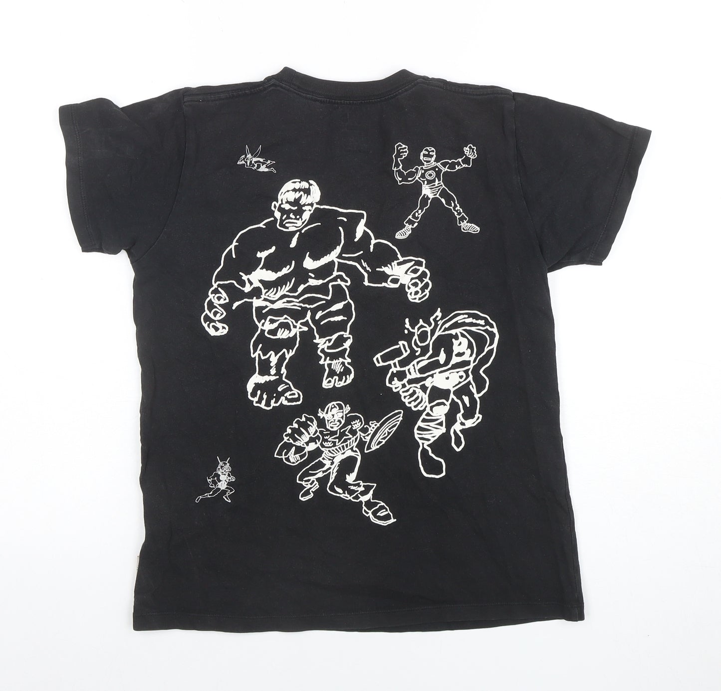 Uniqlo Kids Marvel Avengers Black Short Sleeve T-Shirt 11-12 Years