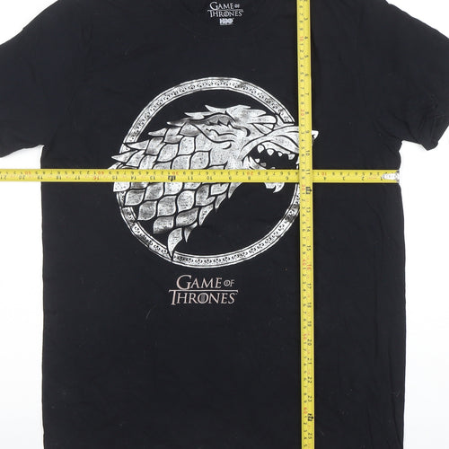 HBO Game of Thrones Men's Black Medium Stark Graphic Cotton T-Shirt