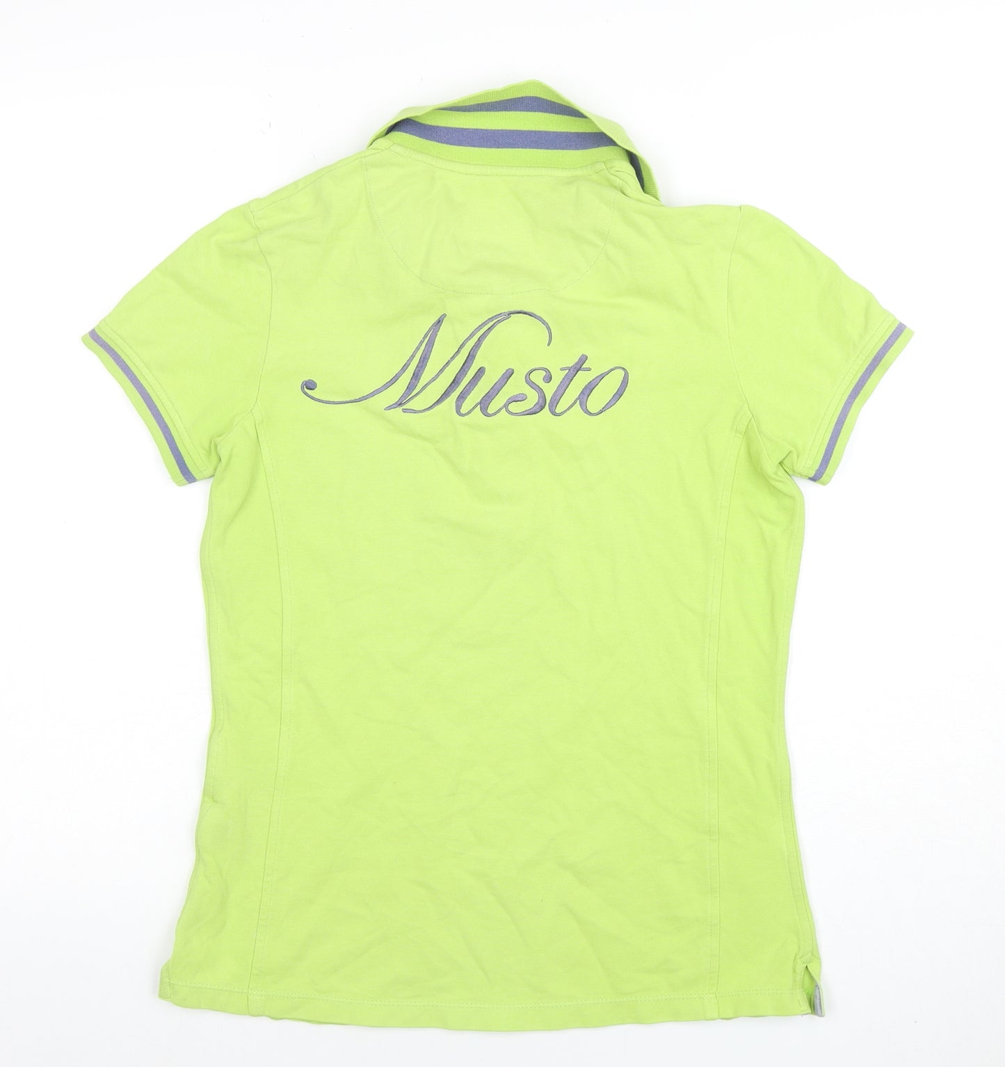 Musto Women's Green Polo Shirt Size 10 Short Sleeve Cotton Stretch